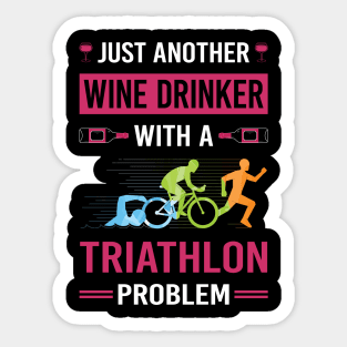 Wine Drinker Triathlon Triathlete Sticker